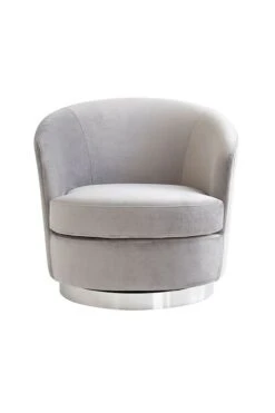 Melville Swivel Chair Dove Grey - Silver Base 9 Melville Swivel Chair Dove Grey - Silver Base -Furniture Sale Store l112 melville swivel chair dove grey mirror silver cutout1 web copy
