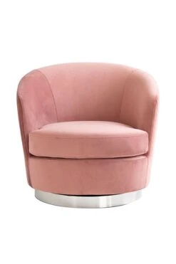 Melville Swivel Chair Blush Pink- Silver Base 9 Melville Swivel Chair Blush Pink- Silver Base -Furniture Sale Store l115 melville swivel chair blush pink mirror silver cutout2 web