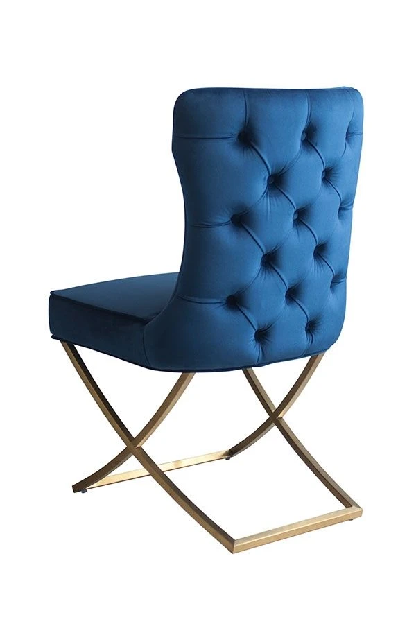 Wexler Dining Chair Navy -Brass Base 3 Wexler Dining Chair Navy -Brass Base