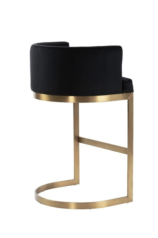 Lasco Bar Stool – Black - Brushed Brass Base 5 Lasco Bar Stool – Black - Brushed Brass Base - Image 3