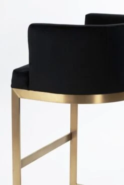 Lasco Bar Stool – Black - Brushed Brass Base 9 Lasco Bar Stool – Black - Brushed Brass Base -Furniture Sale Store lasco barstool black brass detail webready