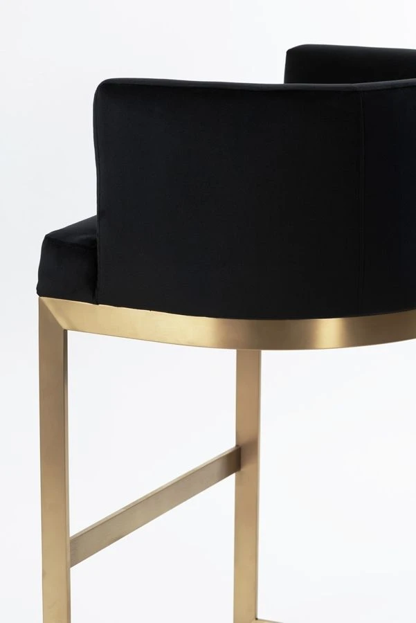 Lasco Bar Stool – Black - Brushed Brass Base 6 Lasco Bar Stool – Black - Brushed Brass Base - Image 4