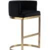 Lasco Bar Stool – Black - Brushed Brass Base 1 Lasco Bar Stool – Black - Brushed Brass Base -Furniture Sale Store lasco barstool black brass front webready