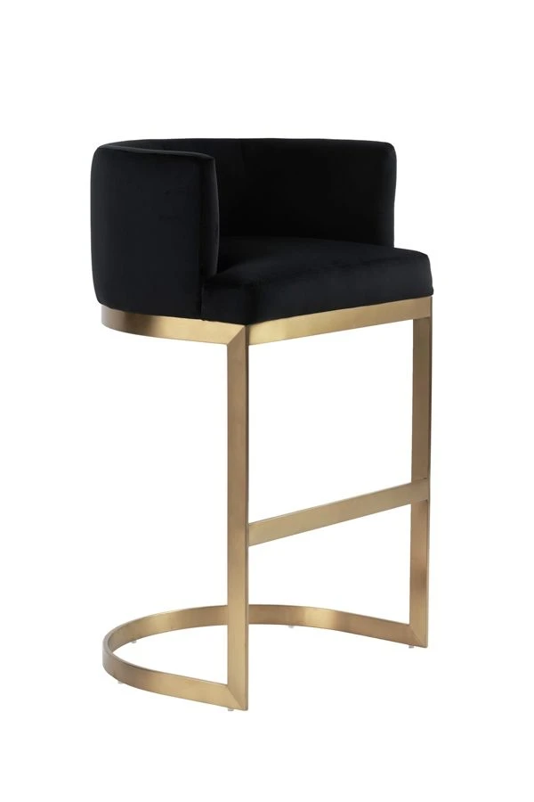 Lasco Bar Stool – Black - Brushed Brass Base 3 Lasco Bar Stool – Black - Brushed Brass Base