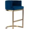 Lasco Bar Stool – Navy Blue - Brushed Brass Base 2 Lasco Bar Stool – Navy Blue - Brushed Brass Base -Furniture Sale Store lasco barstool navy brass front webready