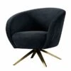 Brodie Swivel Chair - Black - Brass Base 2 Brodie Swivel Chair - Black - Brass Base -Furniture Sale Store ln 200 ln brodie chair brass black cutout 01 web