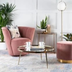 Panatella Brass Coffee Table -Furniture Sale Store lorianna swivel chair blush pink 1