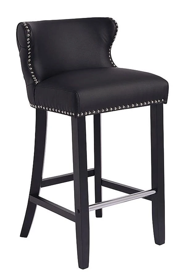 Margonia Bar Stool Black PU Leather 5 Margonia Bar Stool Black PU Leather - Image 3
