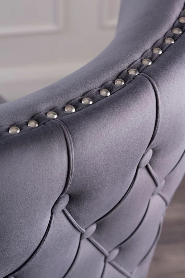 Margonia Bar Stool – Storm Grey With Pewter Legs 6 Margonia Bar Stool – Storm Grey With Pewter Legs - Image 4