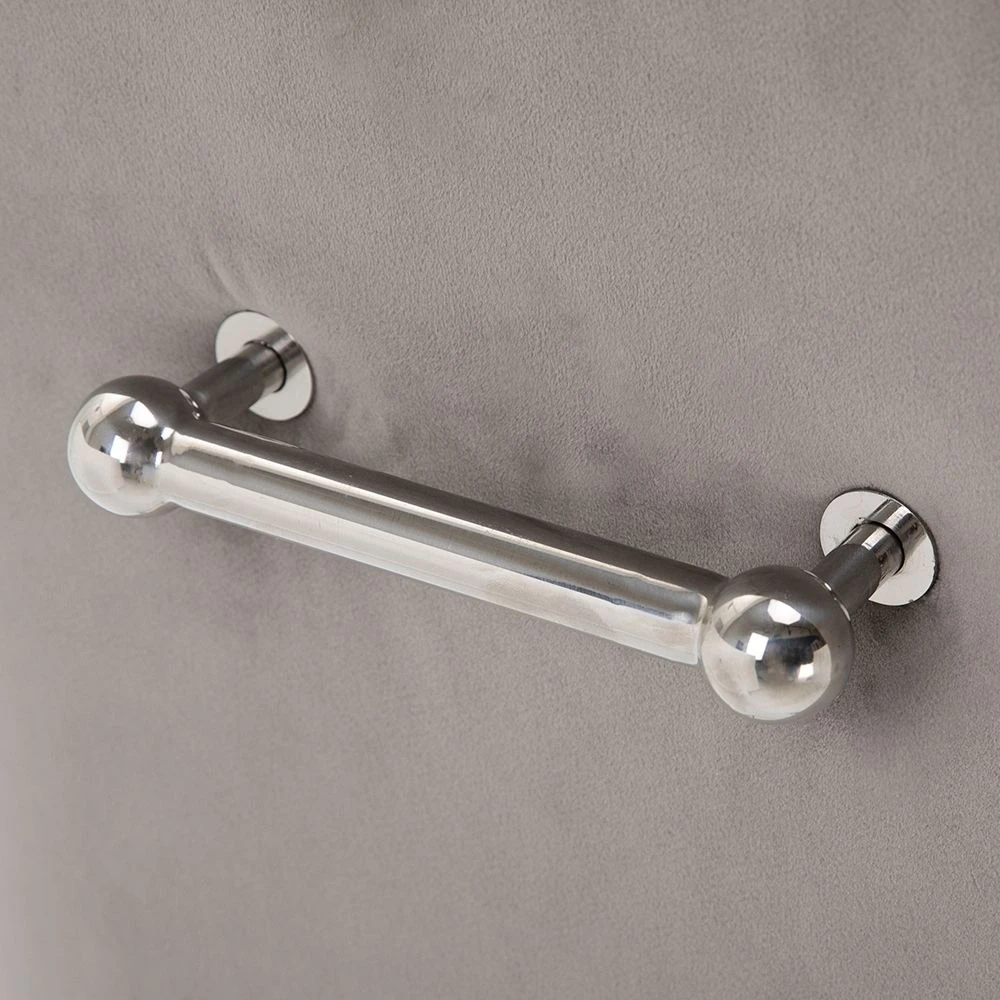 Mason Bar Stool - Dove Grey - Shiny Silver Legs 5 Mason Bar Stool - Dove Grey - Shiny Silver Legs - Image 4