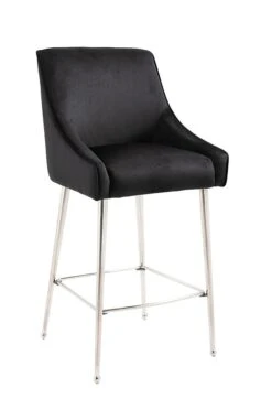 Mason Bar Stool - Black - Shiny Silver Legs -Furniture Sale Store mason barstool 965 web 2