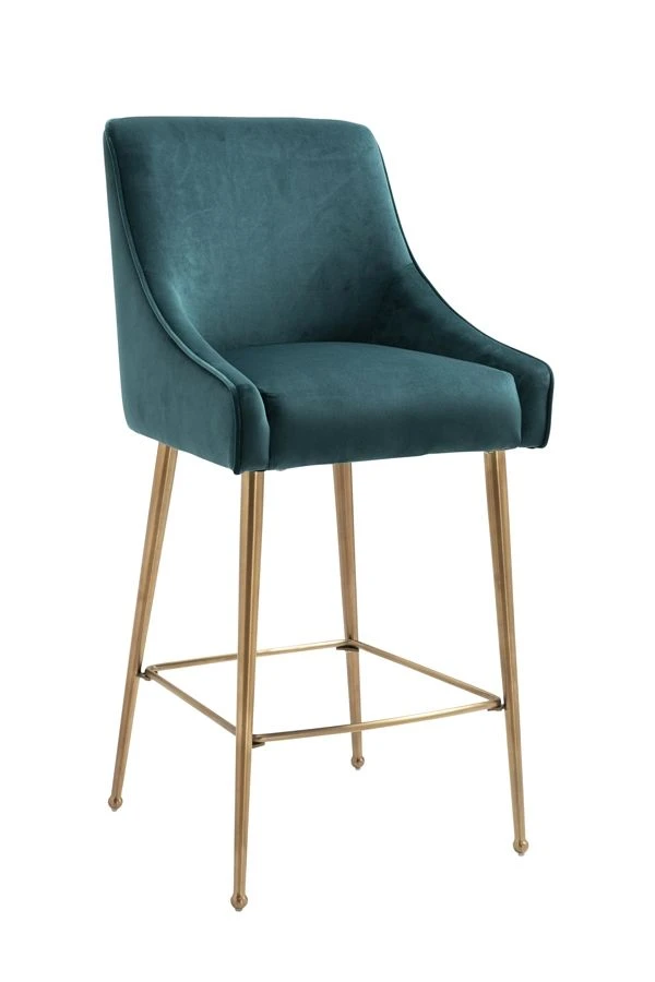 Mason Bar Stool - Peacock - Brushed Gold Legs 5 Mason Bar Stool - Peacock - Brushed Gold Legs - Image 3