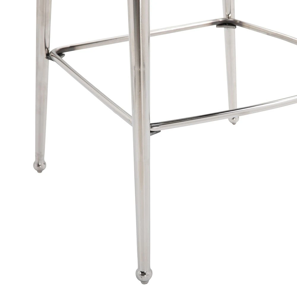 Mason Bar Stool - Dove Grey - Shiny Silver Legs 6 Mason Bar Stool - Dove Grey - Shiny Silver Legs - Image 5