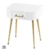 Mason White Glass Side Table – Brushed Gold Legs 1 Mason White Glass Side Table – Brushed Gold Legs -Furniture Sale Store mason bedside brass white cutout 01 ss web