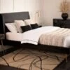 Mason Black Bed - Brushed Gold Legs -Furniture Sale Store mason black brass web 1