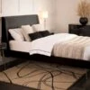 Mason Black Bed - Shiny Silver Legs -Furniture Sale Store mason black silver web