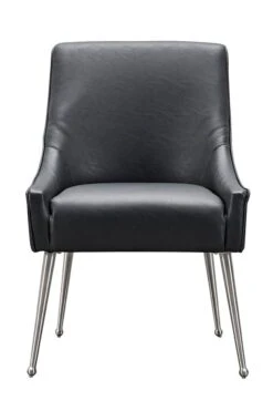 Mason Dining Chair Black Faux Leather - Brushed Silver Legs 11 Mason Dining Chair Black Faux Leather - Brushed Silver Legs -Furniture Sale Store mason chair 877 web black faux leather 1