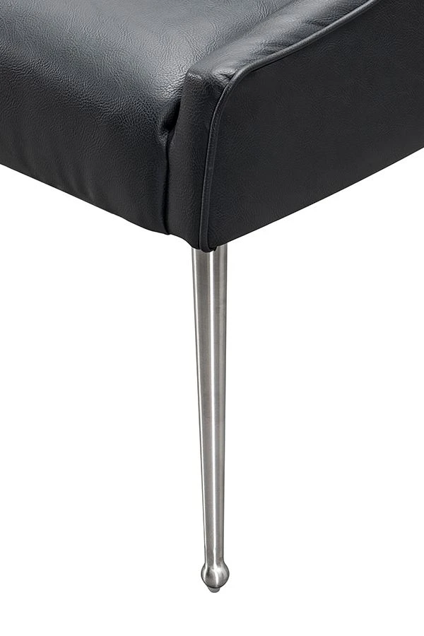 Mason Dining Chair Black Faux Leather - Brushed Silver Legs 7 Mason Dining Chair Black Faux Leather - Brushed Silver Legs - Image 5