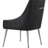 Mason Dining Chair Black Faux Leather - Brushed Silver Legs -Furniture Sale Store mason chair 877 web black faux leather 5