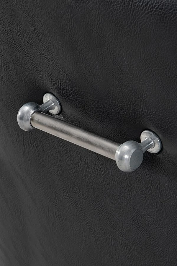 Mason Dining Chair Black Faux Leather - Brushed Silver Legs 8 Mason Dining Chair Black Faux Leather - Brushed Silver Legs - Image 6