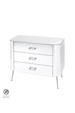 Mason Mirrored Chest Of Drawers – Shiny Silver Legs
