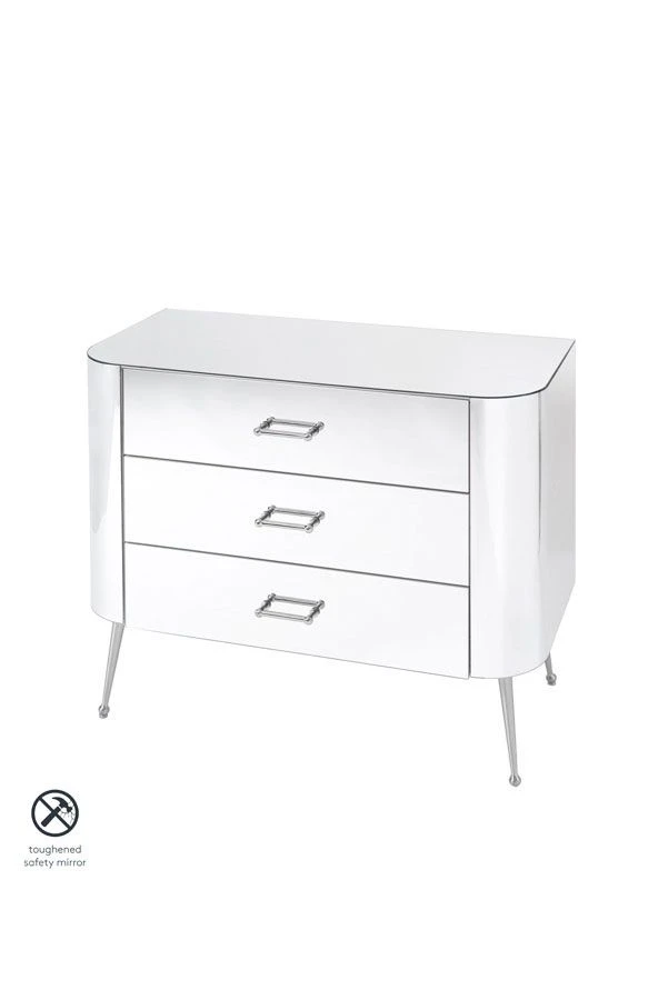 Mason Mirrored Chest Of Drawers – Shiny Silver Legs 3 Mason Mirrored Chest Of Drawers – Shiny Silver Legs