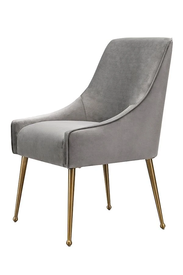 Mason Dining Chair Dove Grey - Brushed Gold Legs 6 Mason Dining Chair Dove Grey - Brushed Gold Legs - Image 4
