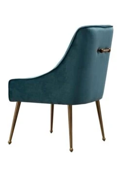 Mason Dining Chair Peacock - Brushed Gold Legs