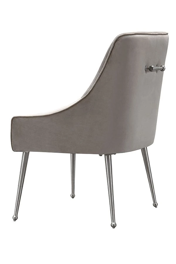 Mason Dining Chair Dove Grey - Shiny Silver Legs 3 Mason Dining Chair Dove Grey - Shiny Silver Legs