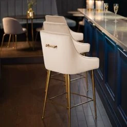 Mason Bar Stool - Chalk - Brushed Gold Legs 10 Mason Bar Stool - Chalk - Brushed Gold Legs -Furniture Sale Store mason grey barstool back web 1
