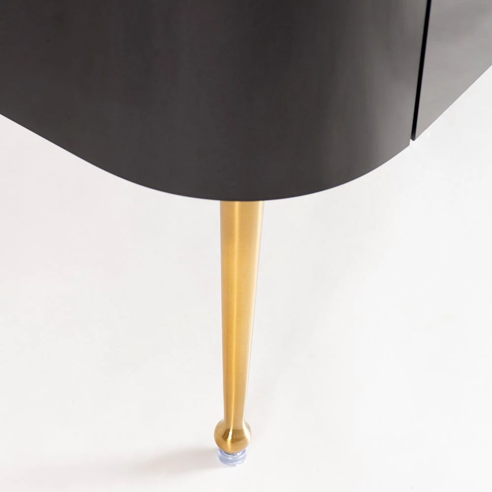 Mason Black Glass TV Media Unit – Brushed Gold Legs 6 Mason Black Glass TV Media Unit – Brushed Gold Legs - Image 4