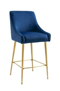 Mason Bar Stool - Navy Blue - Brushed Gold Legs -Furniture Sale Store mason barstool 961web 2