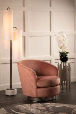 Melville Swivel Chair Blush Pink- Silver Base 8 Melville Swivel Chair Blush Pink- Silver Base -Furniture Sale Store melville pink silver banyan on web