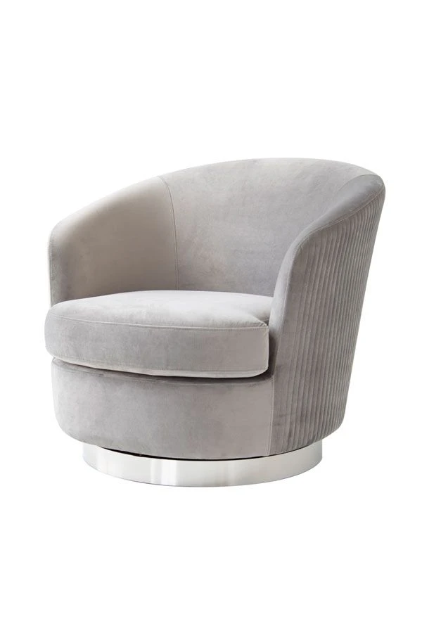Melville Swivel Chair Dove Grey - Silver Base 3 Melville Swivel Chair Dove Grey - Silver Base