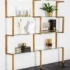 Miko Double Shelf Unit Brass 1 Miko Double Shelf Unit Brass -Furniture Sale Store miko double shelf unit lifestyle 01 web