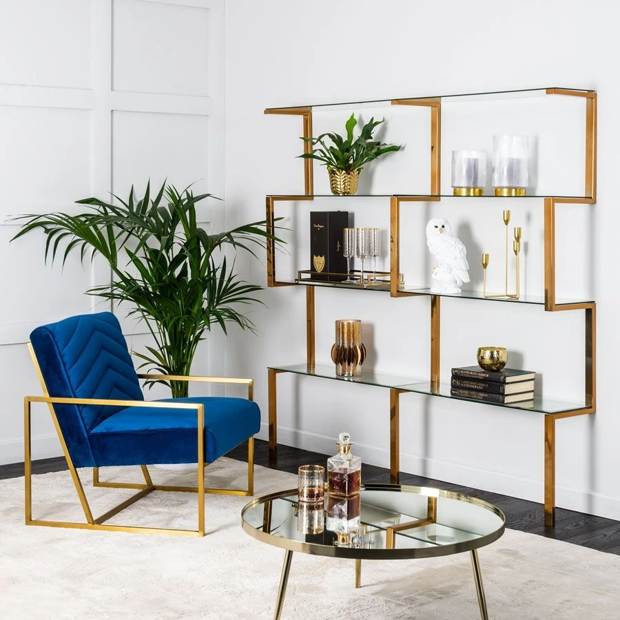 Miko Single Shelf Unit Brass 5 Miko Single Shelf Unit Brass - Image 3