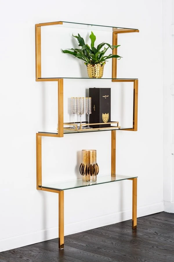 Miko Single Shelf Unit Brass 3 Miko Single Shelf Unit Brass