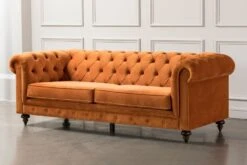 Monty Three Seat Sofa - Pumpkin -Furniture Sale Store monty three seat sofa pumpkin lifestyle web