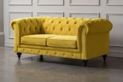 Monty Two Seat Sofa - Mustard -Furniture Sale Store monty two seat sofa mustard lifestyle web