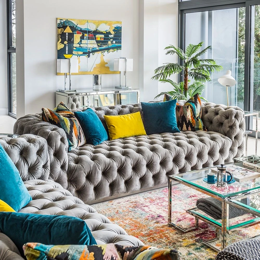 Frankfurt Three Seat Sofa - Dove Grey 4 Frankfurt Three Seat Sofa - Dove Grey - Image 2