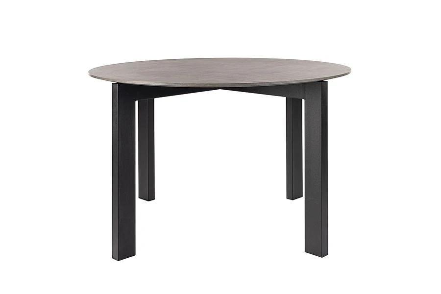 Niven 4 Seat Dining Table Concrete Effect - Black Legs 3 Niven 4 Seat Dining Table Concrete Effect - Black Legs