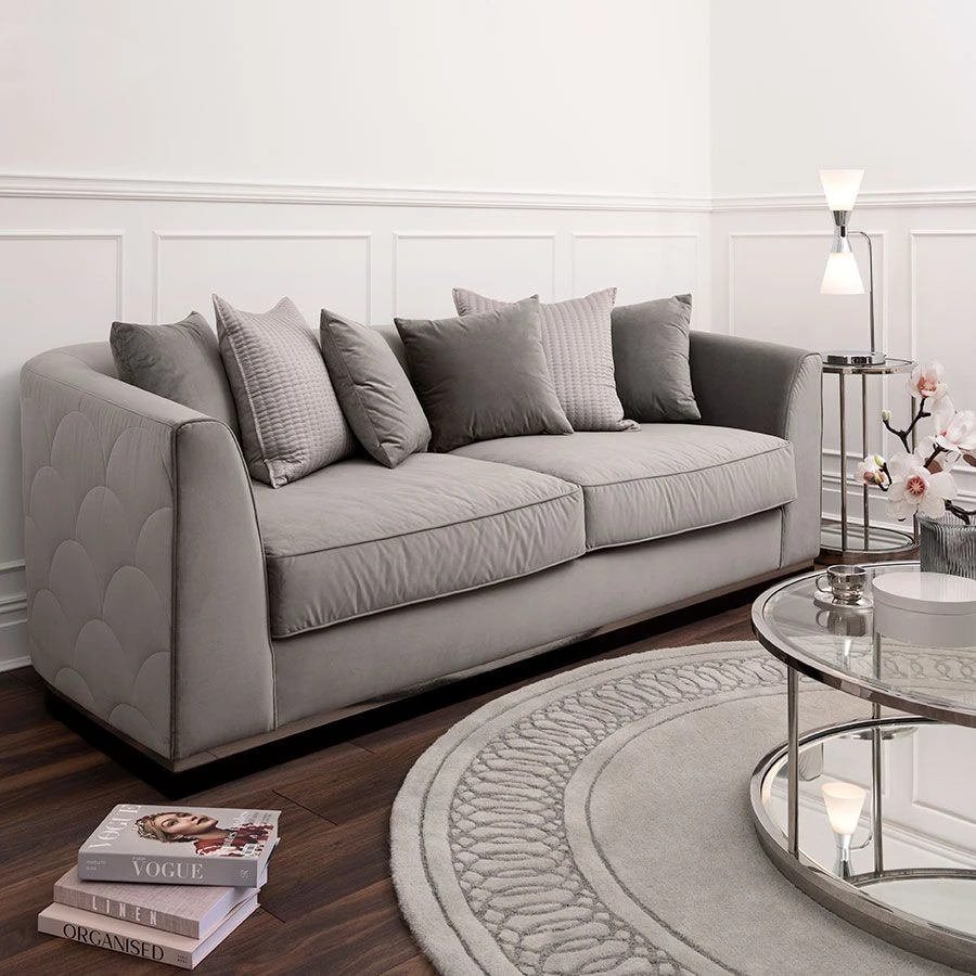 Pino Three Seat Sofa - Dove Grey - Silver Base 5 Pino Three Seat Sofa - Dove Grey - Silver Base - Image 3