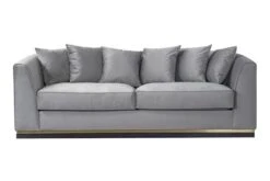 Pino Three Seat Sofa - Dove Grey - Brass Base