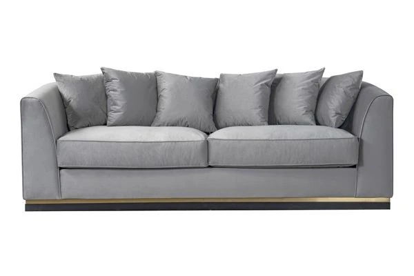 Pino Three Seat Sofa - Dove Grey - Brass Base 3 Pino Three Seat Sofa - Dove Grey - Brass Base