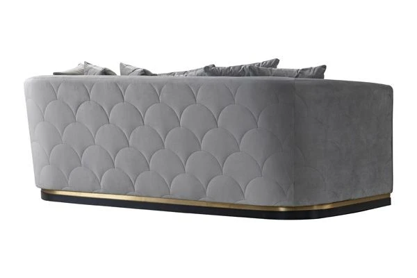 Pino Three Seat Sofa - Dove Grey - Brass Base 6 Pino Three Seat Sofa - Dove Grey - Brass Base - Image 4
