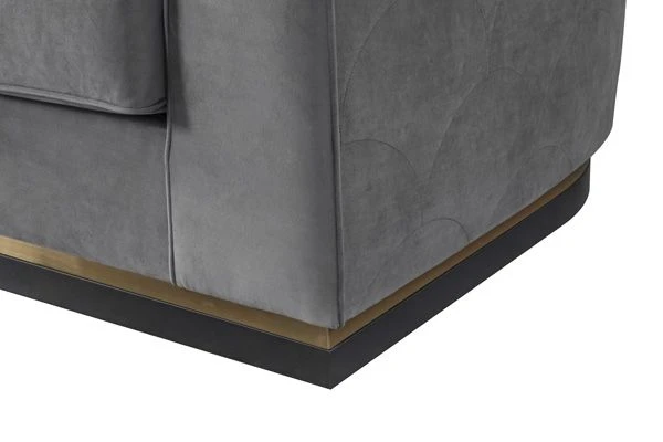 Pino Three Seat Sofa - Dove Grey - Brass Base 7 Pino Three Seat Sofa - Dove Grey - Brass Base - Image 5