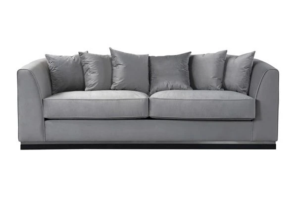 Pino Three Seat Sofa - Dove Grey - Silver Base 3 Pino Three Seat Sofa - Dove Grey - Silver Base