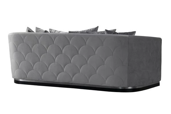Pino Three Seat Sofa - Dove Grey - Silver Base 7 Pino Three Seat Sofa - Dove Grey - Silver Base - Image 5