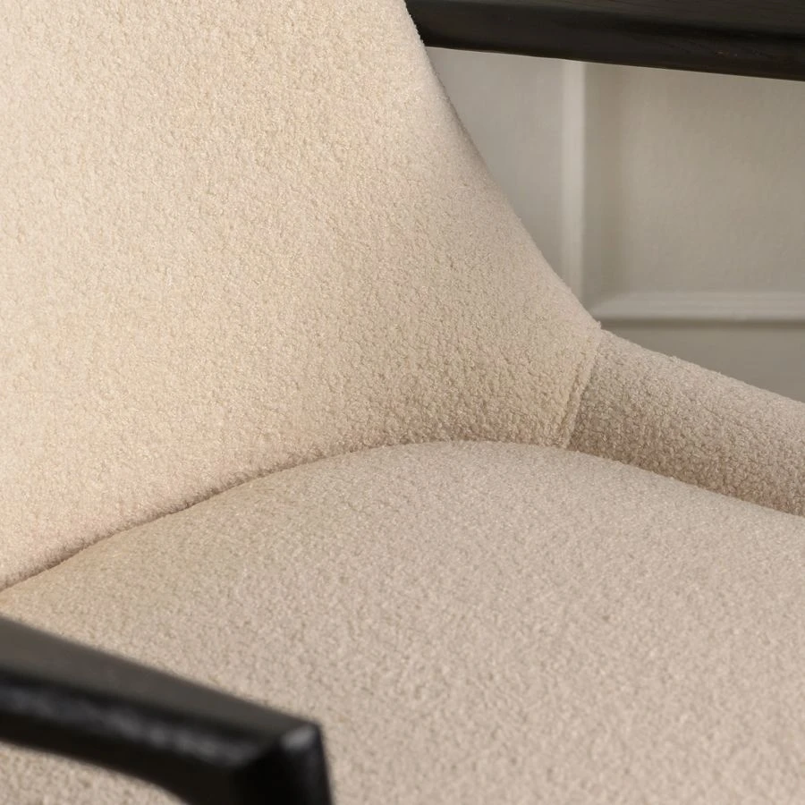 Porter Armchair - Ivory Borg - Black Base 6 Porter Armchair - Ivory Borg - Black Base - Image 4