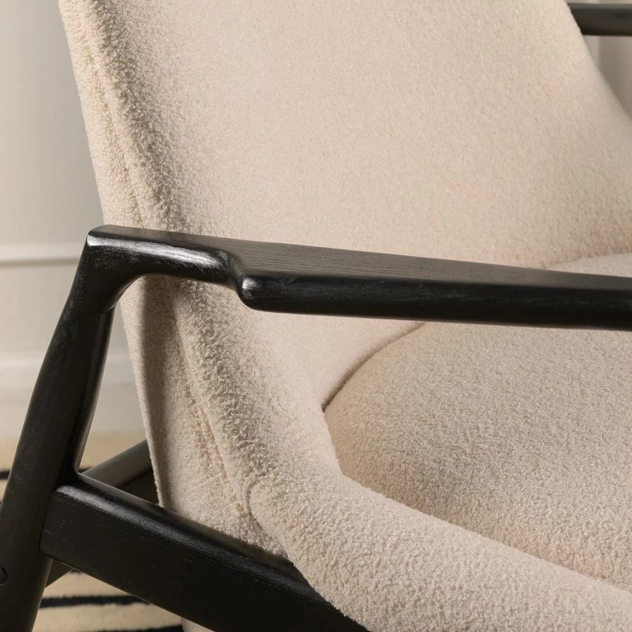 Porter Armchair - Ivory Borg - Black Base 7 Porter Armchair - Ivory Borg - Black Base - Image 5